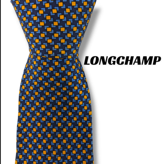 【7281】良品！ロンシャン　ネクタイ　ブルー系