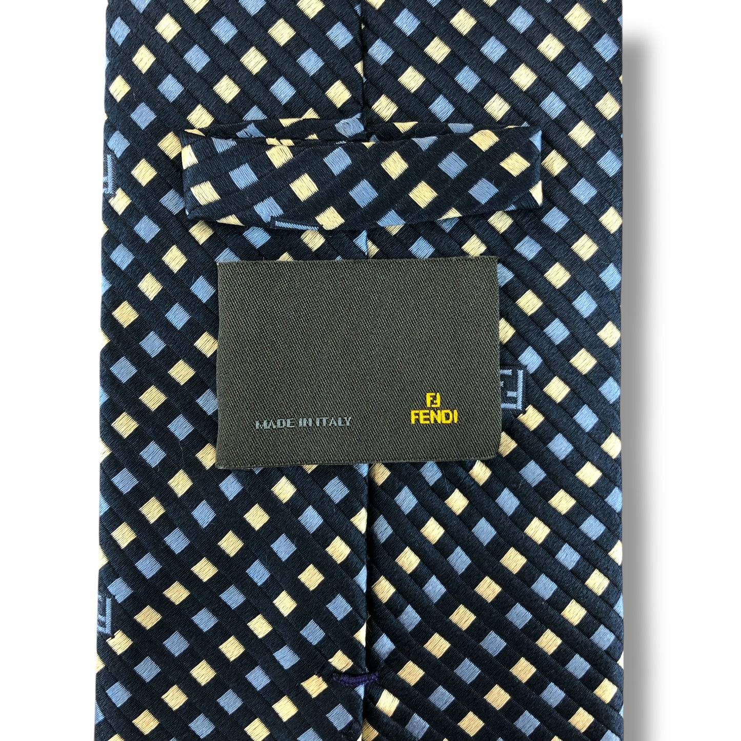 【7282】美品！フェンディ　ネクタイ　ブルー系　ズッカ柄