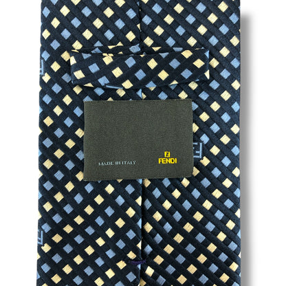 【7282】美品！フェンディ　ネクタイ　ブルー系　ズッカ柄