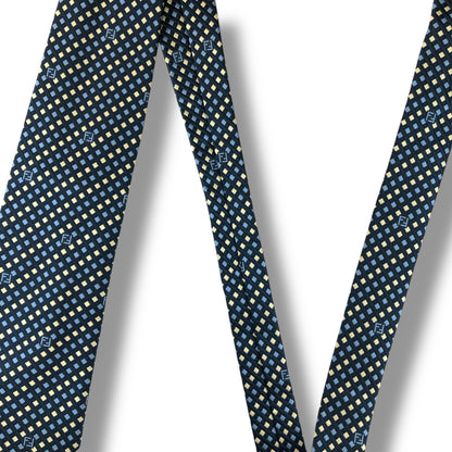 【7282】美品！フェンディ　ネクタイ　ブルー系　ズッカ柄