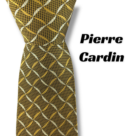 【7285】美品！ピエールカルダン　ネクタイ　ゴールド系