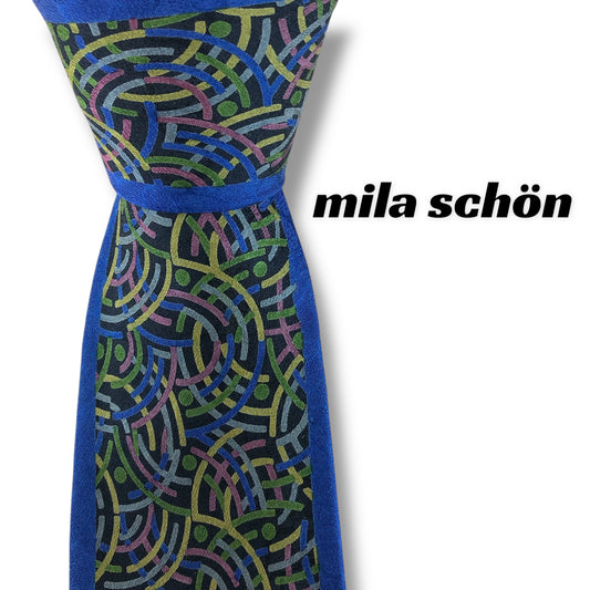 【7286】美品！ミラショーン　ネクタイ　ブルー系