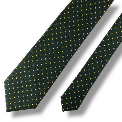 【7295】美品！バーバリーブラックレーベル　ネクタイ　グリーン系　ドット柄