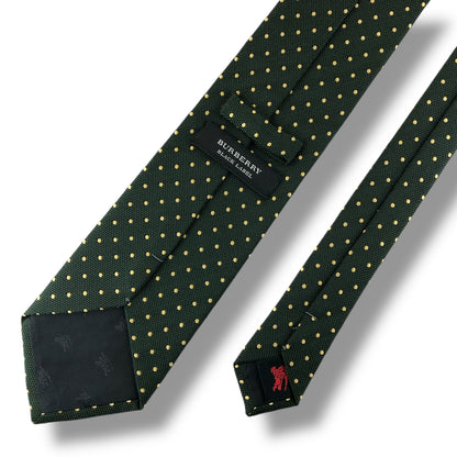 【7295】美品！バーバリーブラックレーベル　ネクタイ　グリーン系　ドット柄