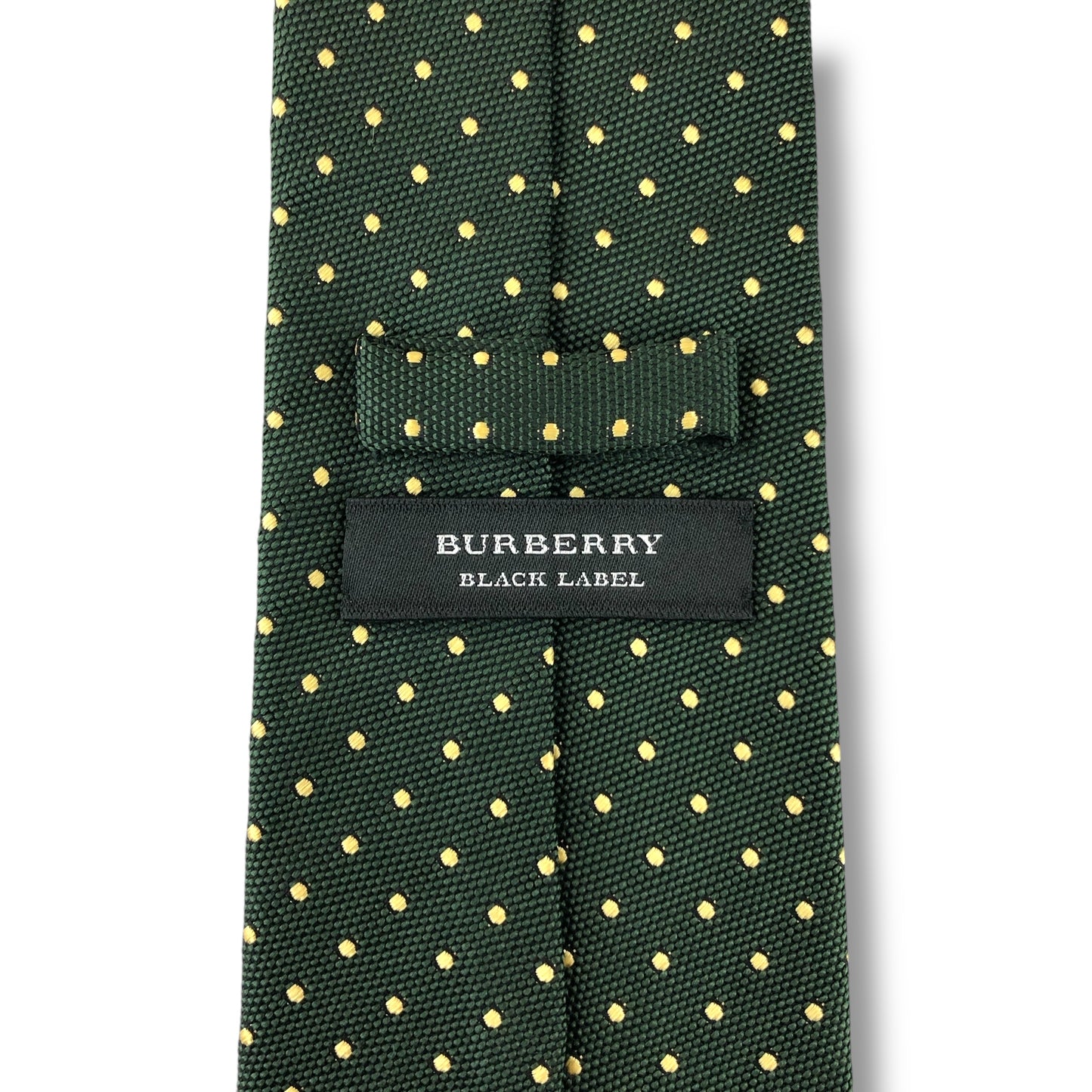 【7295】美品！バーバリーブラックレーベル　ネクタイ　グリーン系　ドット柄