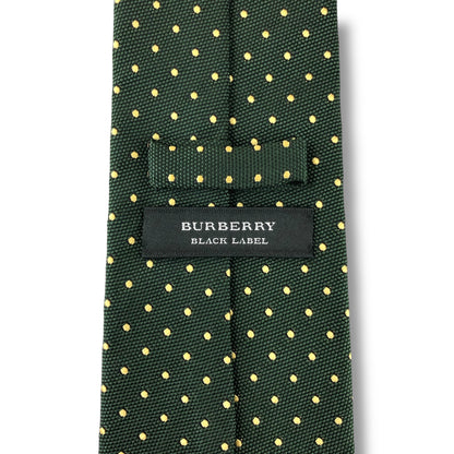 【7295】美品！バーバリーブラックレーベル　ネクタイ　グリーン系　ドット柄