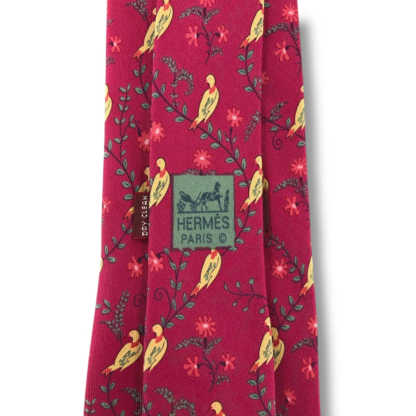 【7307】美品！エルメス　ネクタイ　レッド系