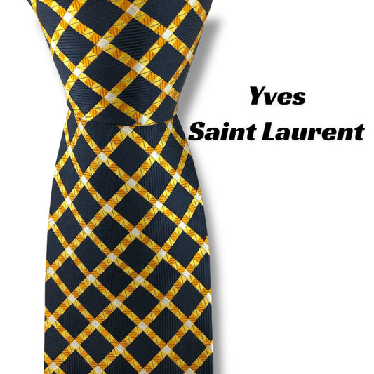 【7311】美品ー良品！イヴサンローラン　ネクタイ　ブラック系
