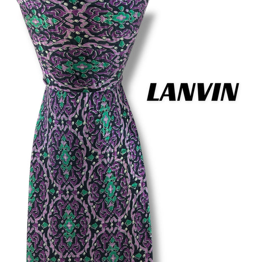 【7316】美品！ランバン　ネクタイ　パープル系