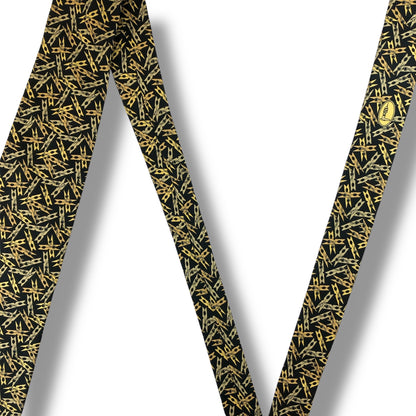 【7328】良品！トラサルディ　ネクタイ　ブラック系　クリップ柄