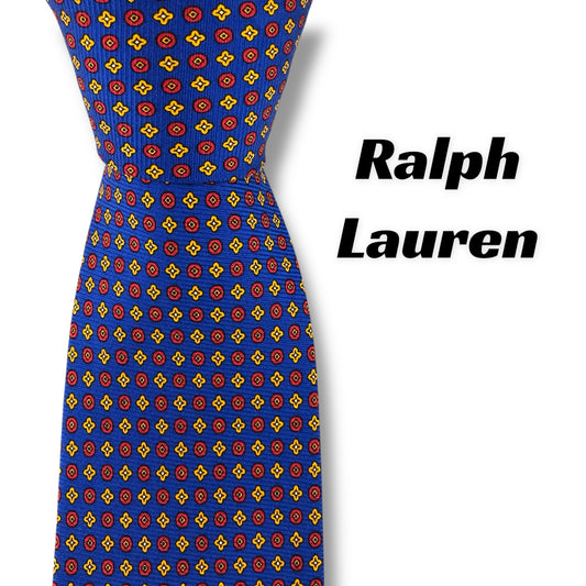 【7345】美品！ラルフローレン　ネクタイ　ブルー系