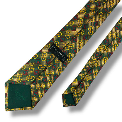 【7356】美品！セリーヌ　ネクタイ　グリーン系