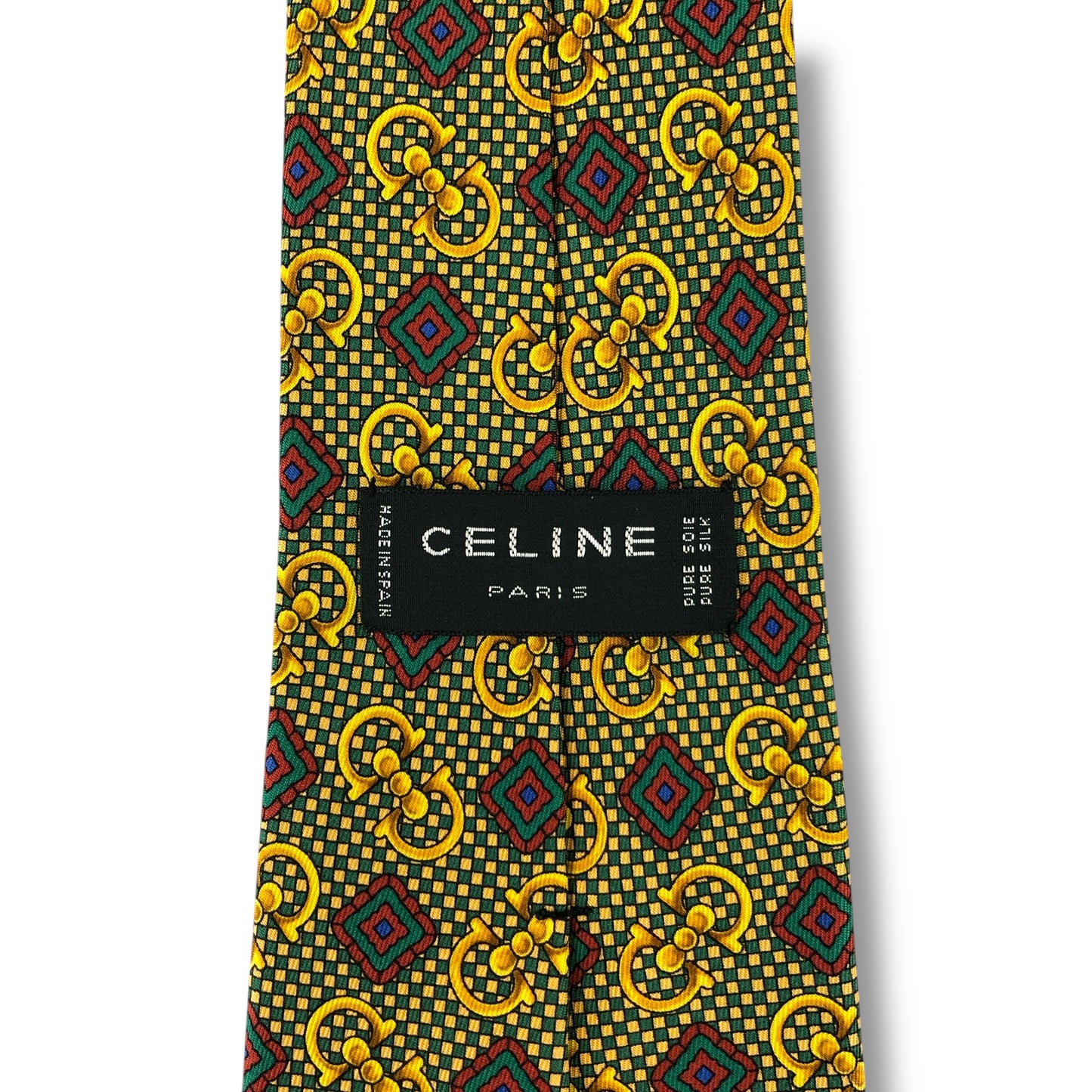 【7356】美品！セリーヌ　ネクタイ　グリーン系