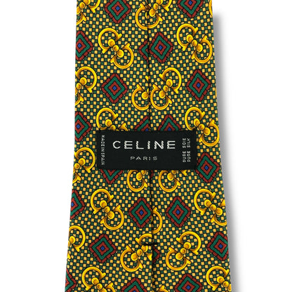 【7356】美品！セリーヌ　ネクタイ　グリーン系
