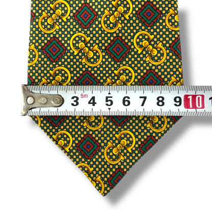 【7356】美品！セリーヌ　ネクタイ　グリーン系