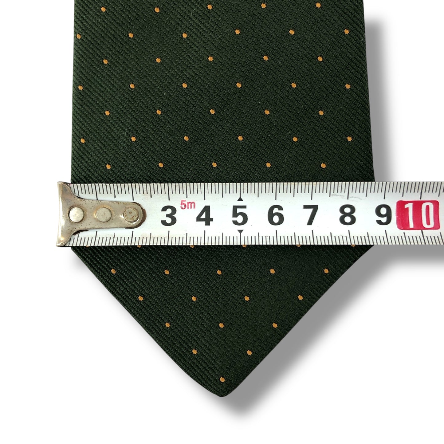 【7360】良品！バーバリー　ネクタイ　緑系　ホースロゴ　ドット柄