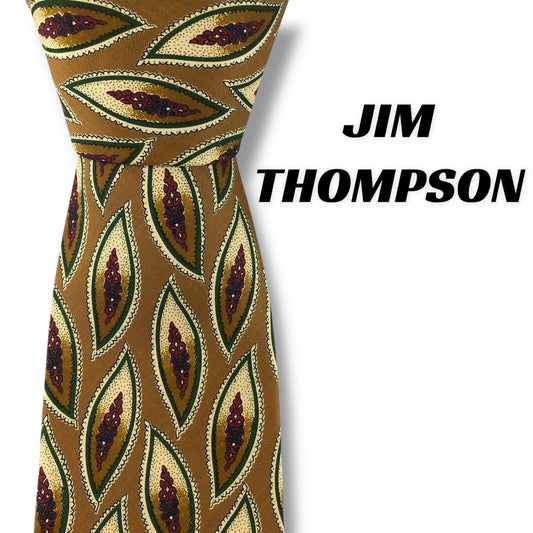 【7363】美品！ジムトンプソン　ネクタイ　ブラウン系