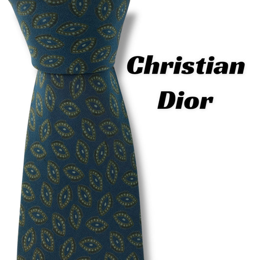 【7369】良品！クリスチャンディオール　ネクタイ　グリーン系