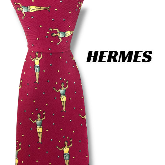 [7375] Beautiful item! Hermes necktie in red 