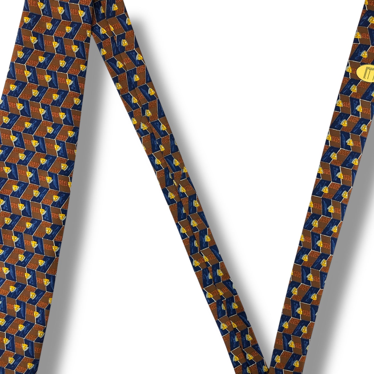 [7377] Beautiful item! Dunhill tie in brown and blue 