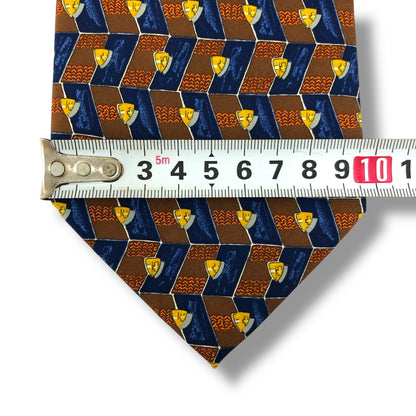 [7377] Beautiful item! Dunhill tie in brown and blue 
