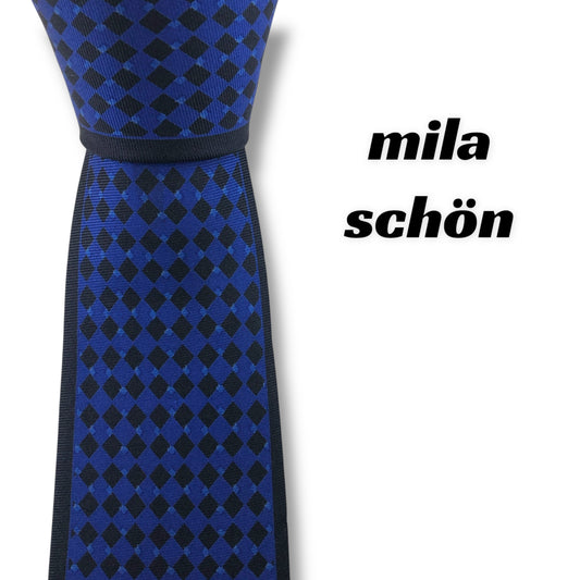[7387] Good quality! Mila Schon tie, blue 