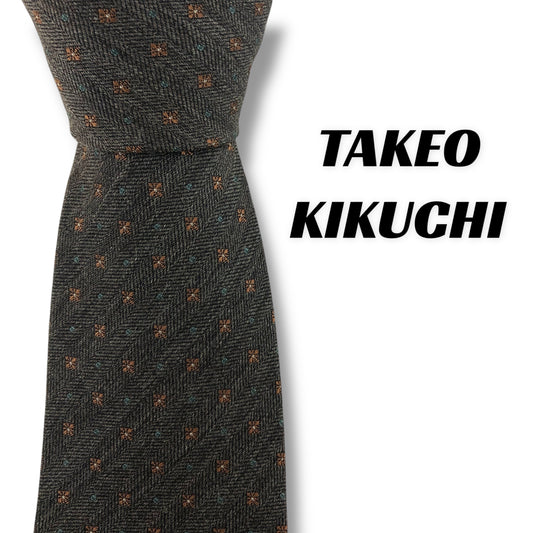 [7389] Beautiful item! Takeo Kikuchi tie, brown 