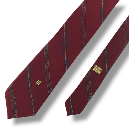 【7395】良品！セリーヌ　ネクタイ　ボルドー系