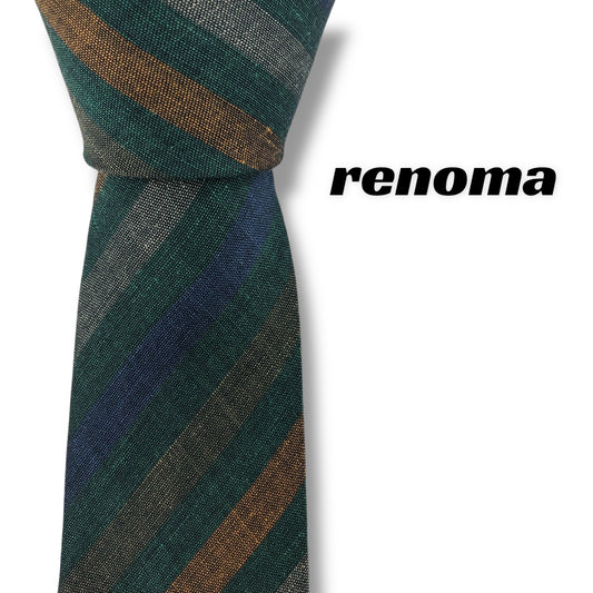 【7396】良品！レノマ　ネクタイ　グリーン系