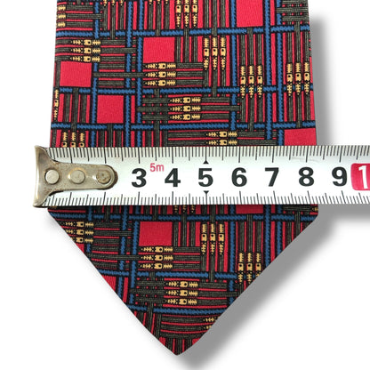 【7403】美品ー良品！エルメス　ネクタイ　レッド系