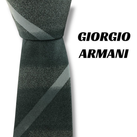 【7404】美品！ジョルジオアルマーニ　ネクタイ　グレー系