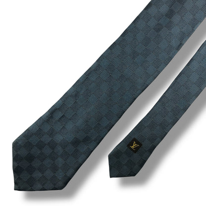 【7407】美品！ルイヴィトン　ダミエ　ネクタイ　水色系　