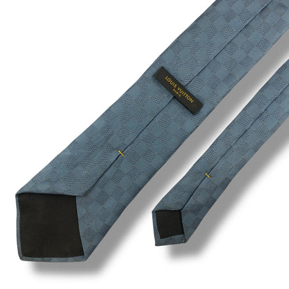 【7407】美品！ルイヴィトン　ダミエ　ネクタイ　水色系　