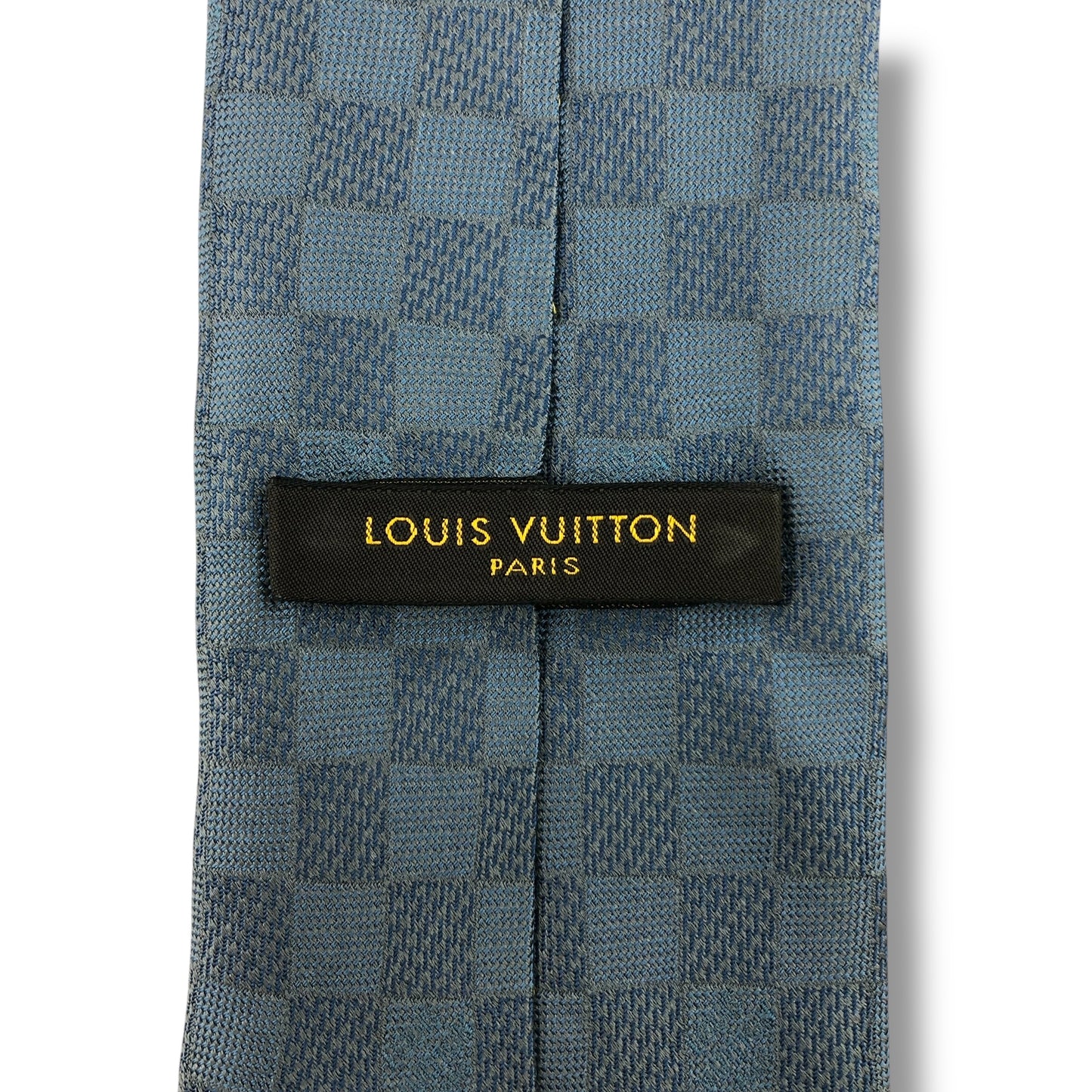 【7407】美品！ルイヴィトン　ダミエ　ネクタイ　水色系　