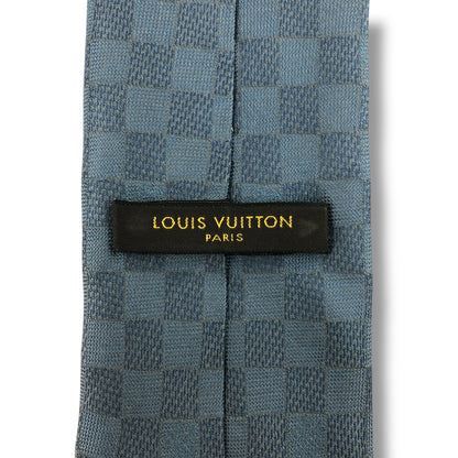 【7407】美品！ルイヴィトン　ダミエ　ネクタイ　水色系　