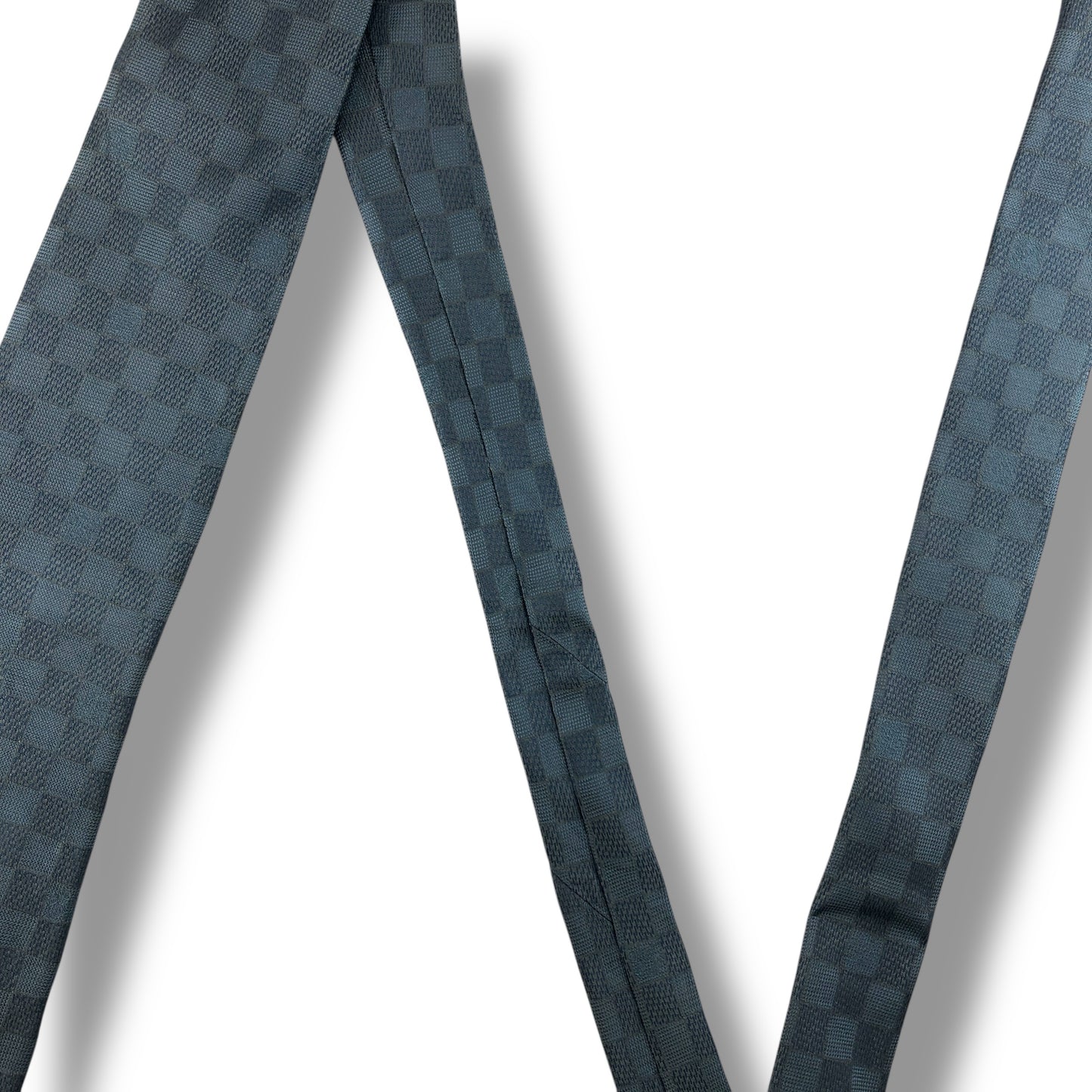 【7407】美品！ルイヴィトン　ダミエ　ネクタイ　水色系　