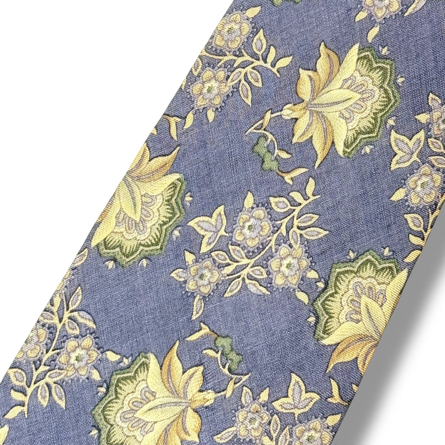 【7902】良品！サンローラン　ネクタイ　ライトブルー系　花柄