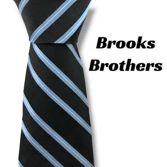 [7414] Beautiful item! Brooks Brothers tie, blue stripes 