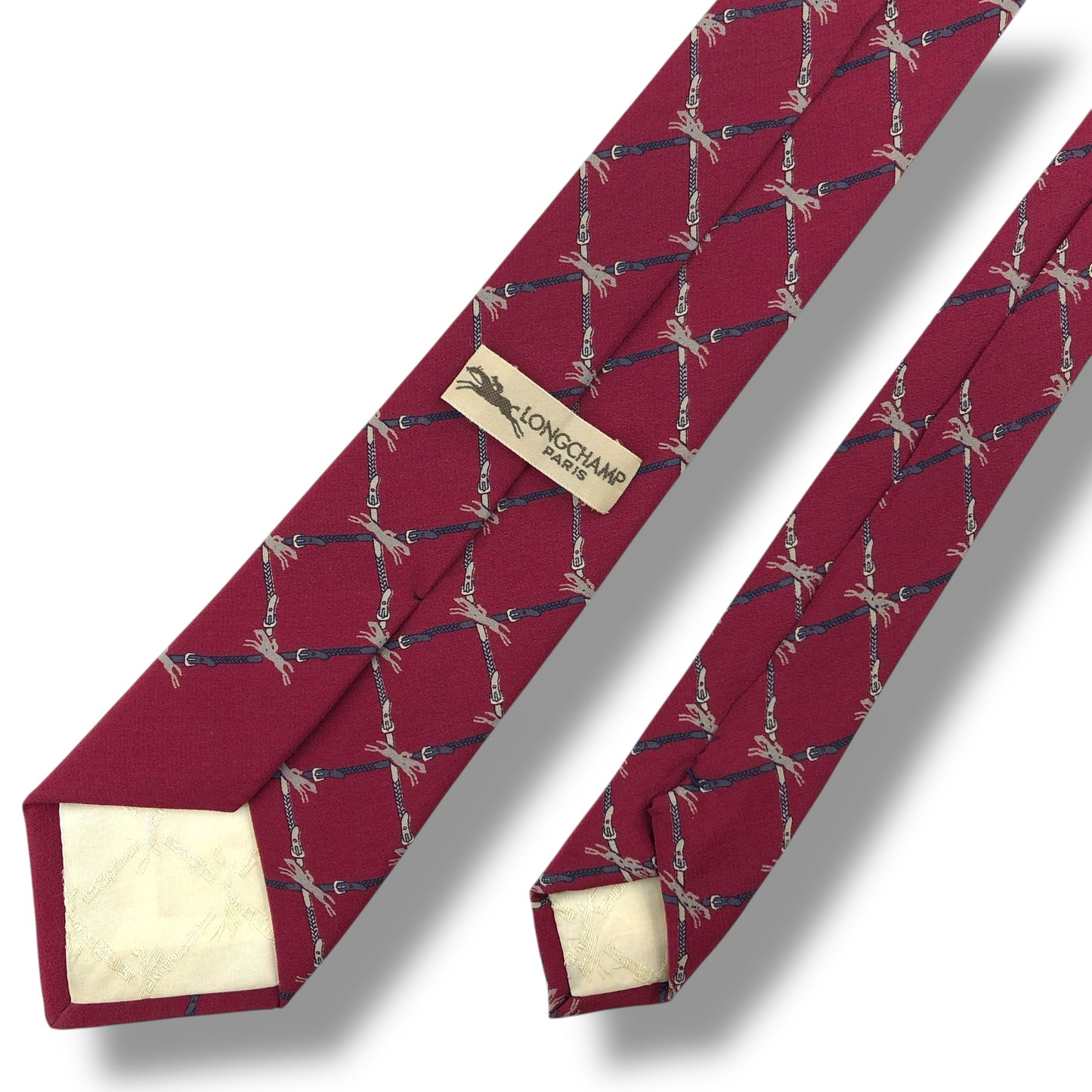 [7416] Good quality! Longchamp tie, wine red 