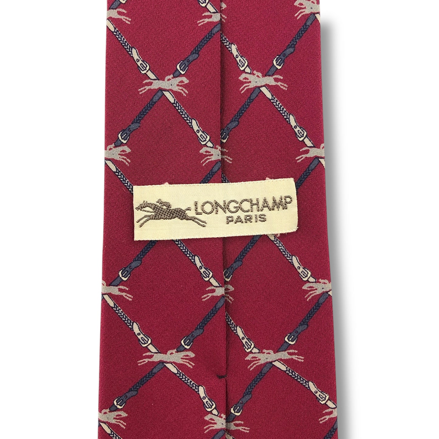 [7416] Good quality! Longchamp tie, wine red 