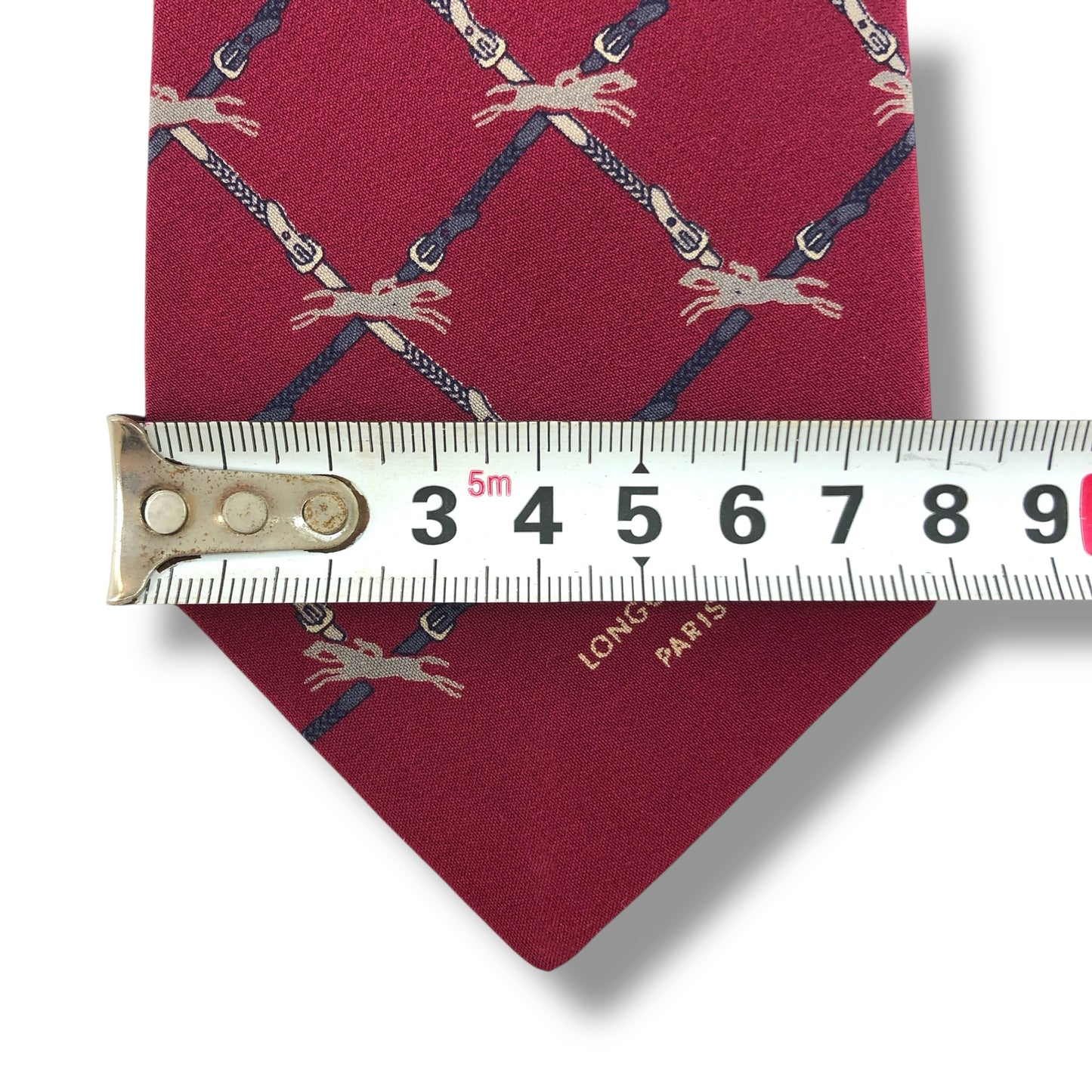 [7416] Good quality! Longchamp tie, wine red 
