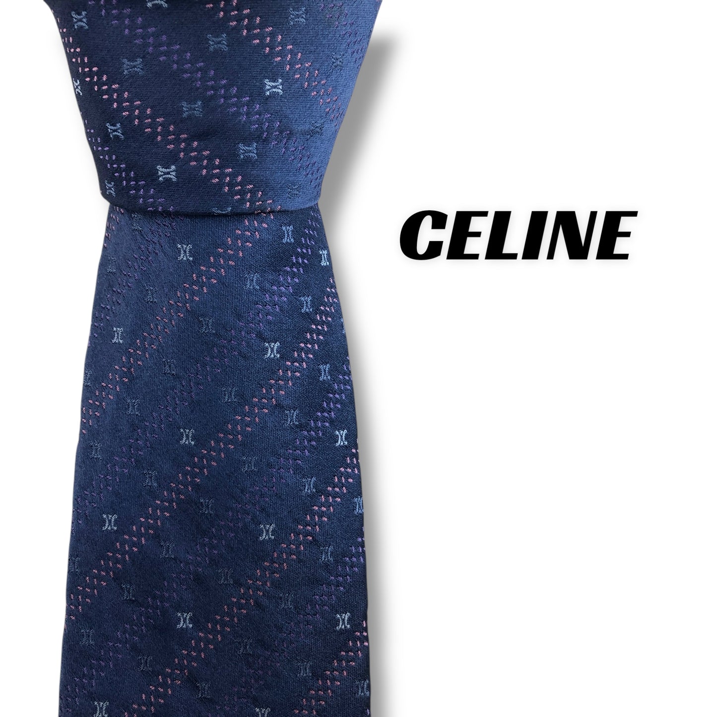 Maintenance [7418] Good condition! Celine tie, blue 