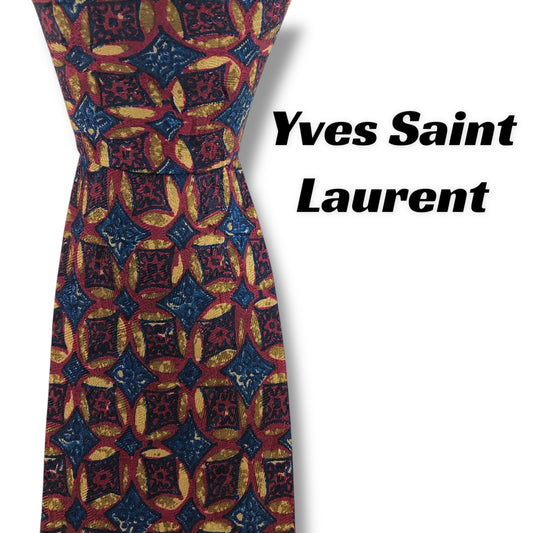 [7420] Beautiful item! Yves Saint Laurent tie, Bordeaux 
