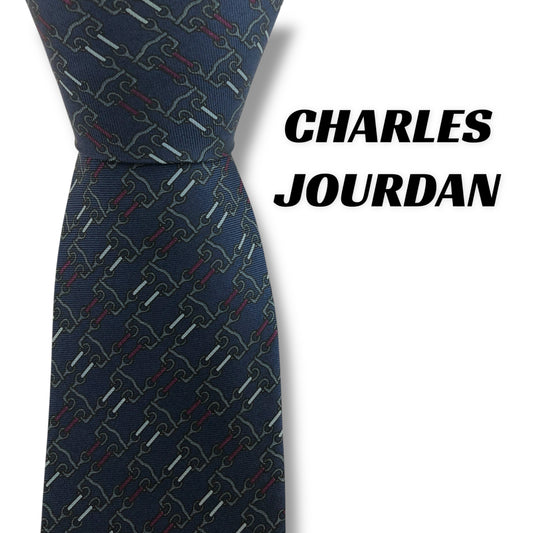 [7425] Beautiful item! Charles Jourdan tie, navy 