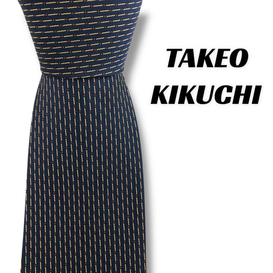 [7428] Beautiful item! Takeo Kikuchi tie, navy 