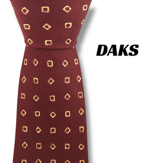 【7433】美品！ダックス　ネクタイ　ボルドー系