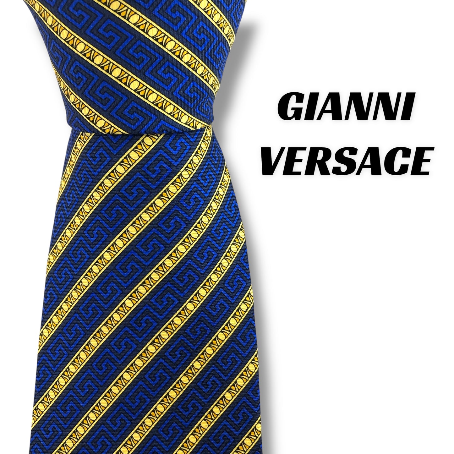 【7439】良品！ジャンニヴェルサーチ　ネクタイ　ブルー系