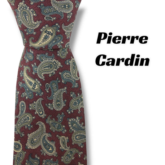 [7455] Beautiful item! Pierre Cardin tie, Bordeaux 