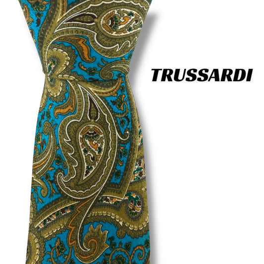 [7471] Beautiful item! Trussardi tie, light blue 