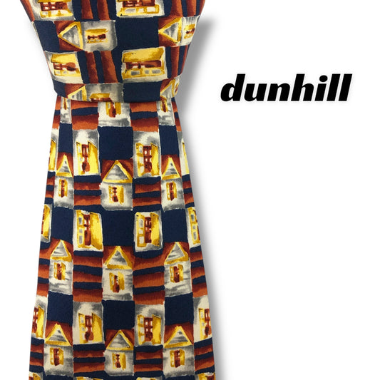 【7475】美品！ダンヒル　ネクタイ　ブルー系